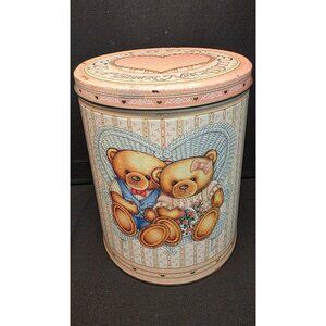 Vintage 1990s Metal Tin Love is a Bear Necessity Valentine Decorative Canister